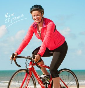 Kim Clijsters auf dem Fahrrad