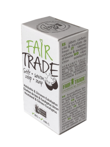 Comercio justo & jabón orgánico en caja