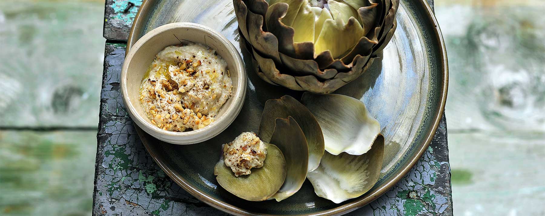 Artichoke with Black Garlic Aioli - Amanprana
