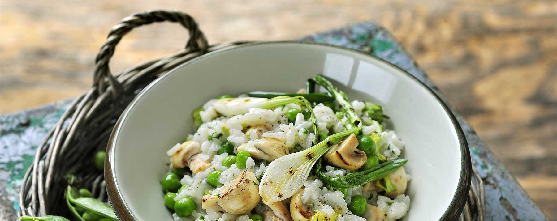 Risotto with Peas and Black Garlic - Amanprana