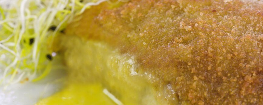 Vegetarische Cordon bleu from Spelled seitan - Amanprana