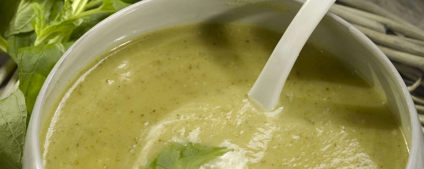 Organic Moorish courgette soup with coconut oil - Amanprana Recipe