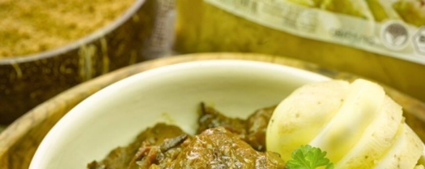 Vegan seitan stew with brown beer and plums - Amanprana