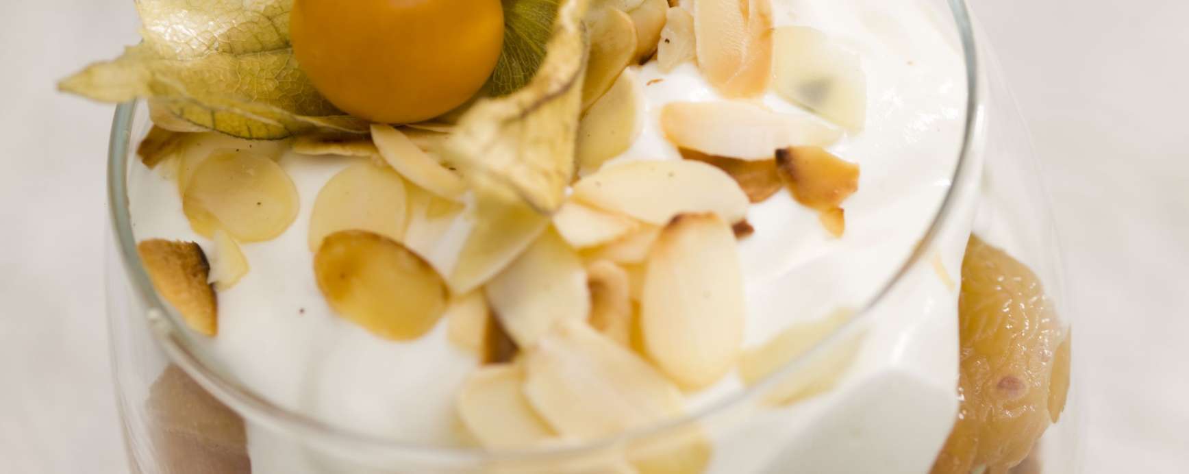 Trifle of dried apricots with pistachios, a delicious dessert or snack